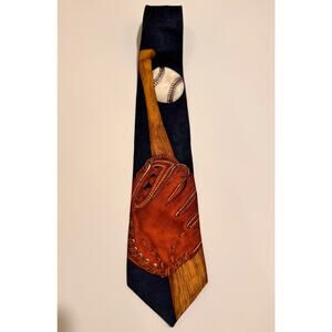 VTG‎ Evan-Picone Sport Tie Necktie Silk Baseball Father’s Day Made in USA Sports